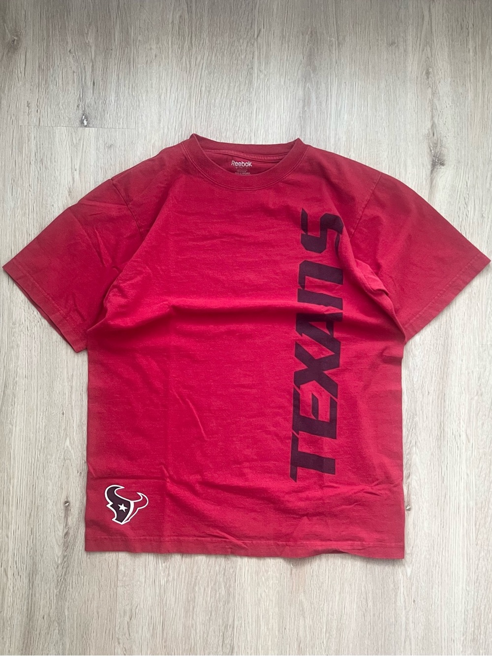 Vintage Y2K Style Reebok Houston Texans T-Shirt Mens Medium Red NFL Football Tee
